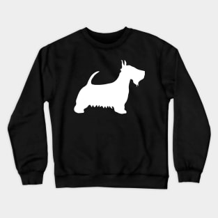 Scottish Terrier Dog Silhouette - White Crewneck Sweatshirt